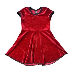 Baby Teith Red Velvet Sparkle Dress